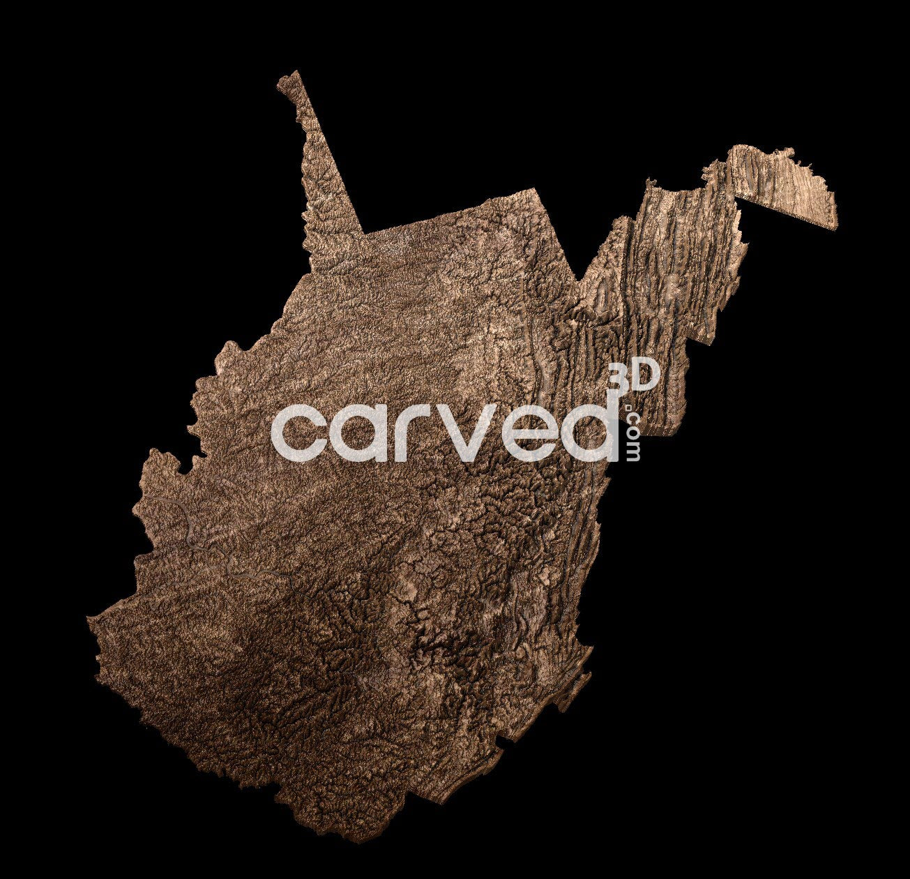 West Virginia, USA | CNC 3D Map STL High Quality topographical HD model