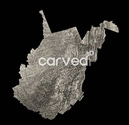 West Virginia, USA | CNC 3D Map STL High Quality topographical HD model