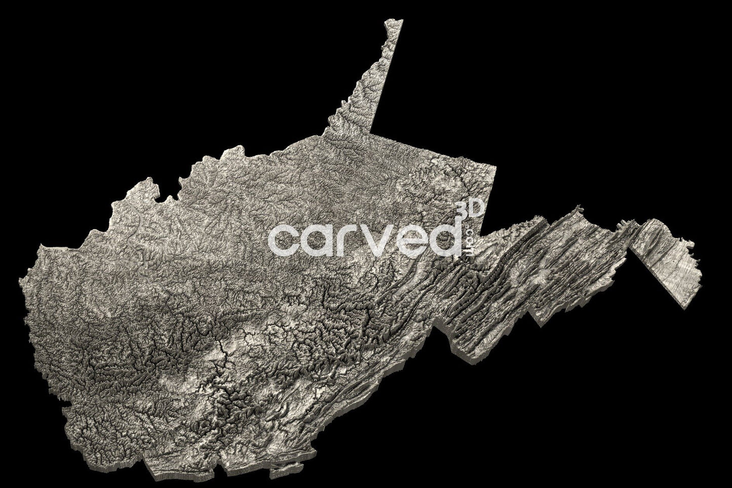 West Virginia, USA | CNC 3D Map STL High Quality topographical HD model