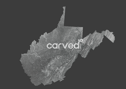 West Virginia, USA | CNC 3D Map STL High Quality topographical HD model