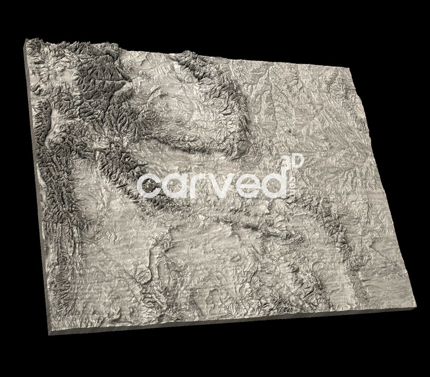 Wyoming | CNC 3D Map STL High Quality topographical HD model