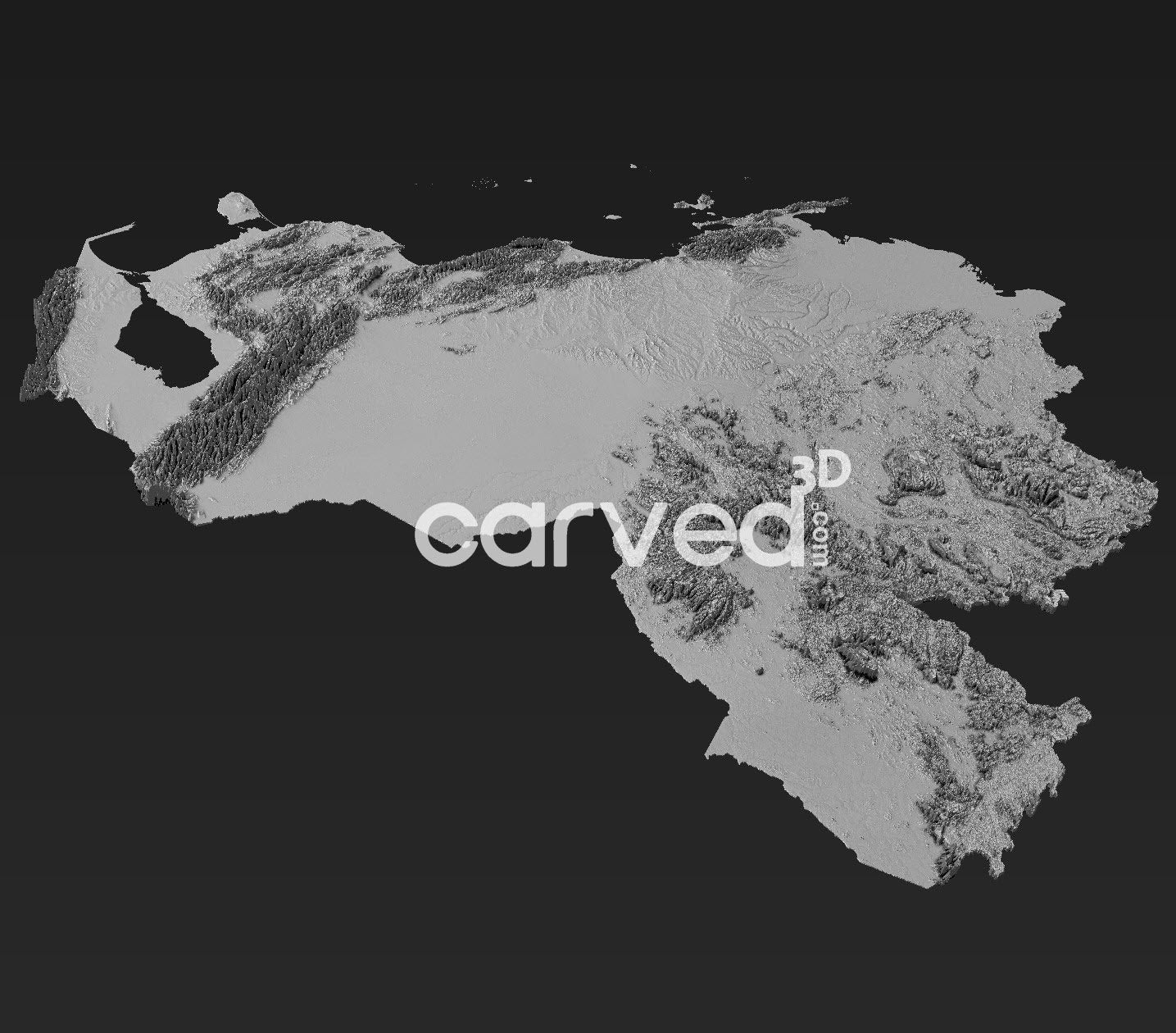 Venezuela | CNC 3D Map STL High Quality topographical HD model